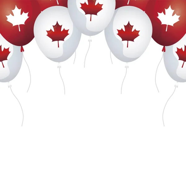 カエデの葉カナダと風船ヘリウム — ストックベクタ