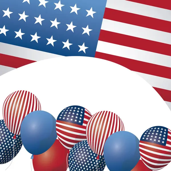 Ballonger helium med Enigt påstår av amerikanen sjunker — Stock vektor
