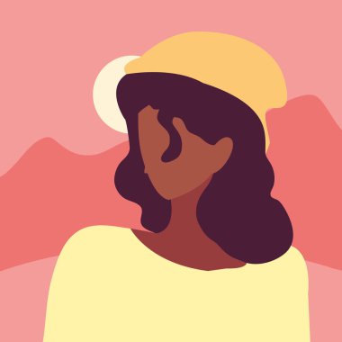 açık havada gezgin kadın karakter