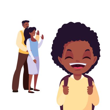 okul çocuk vektör ilustration ile veliler