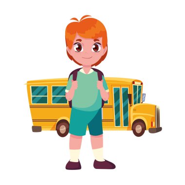 öğrenci çocuk ve otobüs geri okula taşıma
