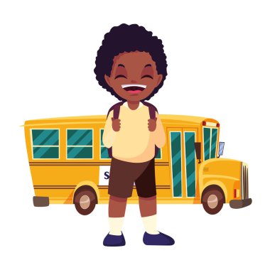 öğrenci çocuk ve otobüs geri okula taşıma