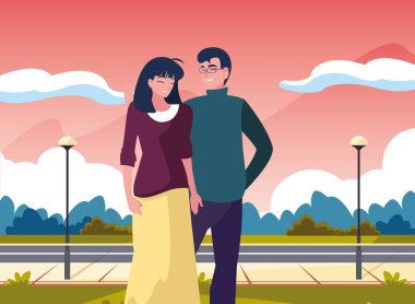 çift birlikte karakterler açık arka plan