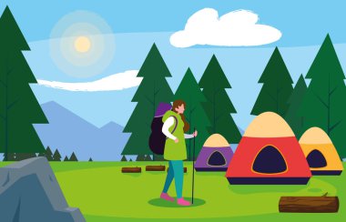 adam kamp çadır orman çadırları ağaçlar alan