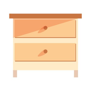 Beyaz arka plan üzerinde ahşap başucu masa