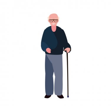 baston ile yaşlı adam