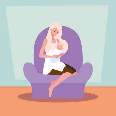 küçük oğlu avatar karakter taşıyan sevimli anne