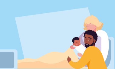 sedye de yenidoğan ve baba gözlem ile anne