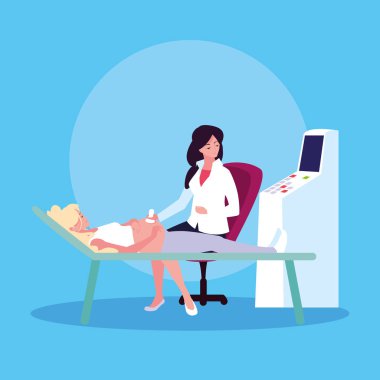 sedyede ultrason yapan anne