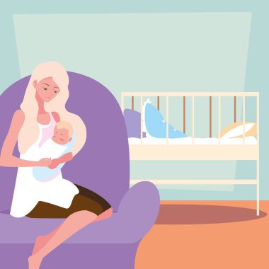 küçük oğlu avatar karakter taşıyan sevimli anne