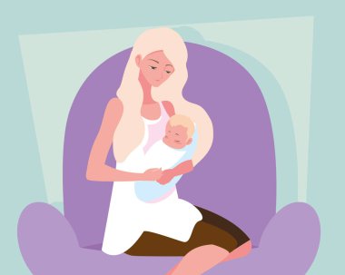 küçük oğlu avatar karakter taşıyan sevimli anne