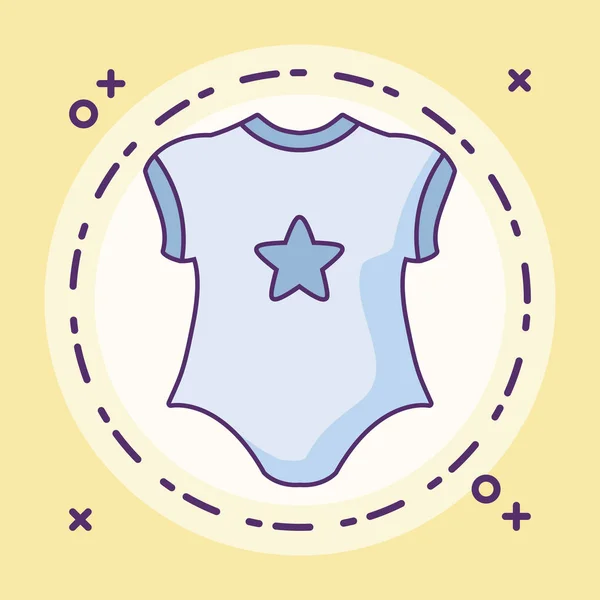 Ropa bebé niño en marco circular — Archivo Imágenes Vectoriales