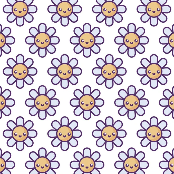Μοτίβο του χαριτωμένα λουλούδια διακόσμηση χαριτωμένο στυλ — Διανυσματικό Αρχείο