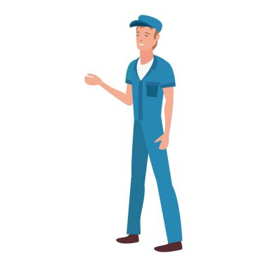 işçi üniforma ve kap temizlik adam
