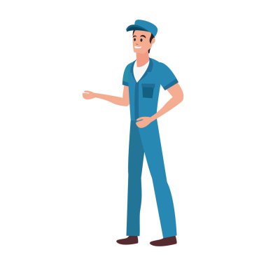 işçi üniforma ve kap temizlik adam