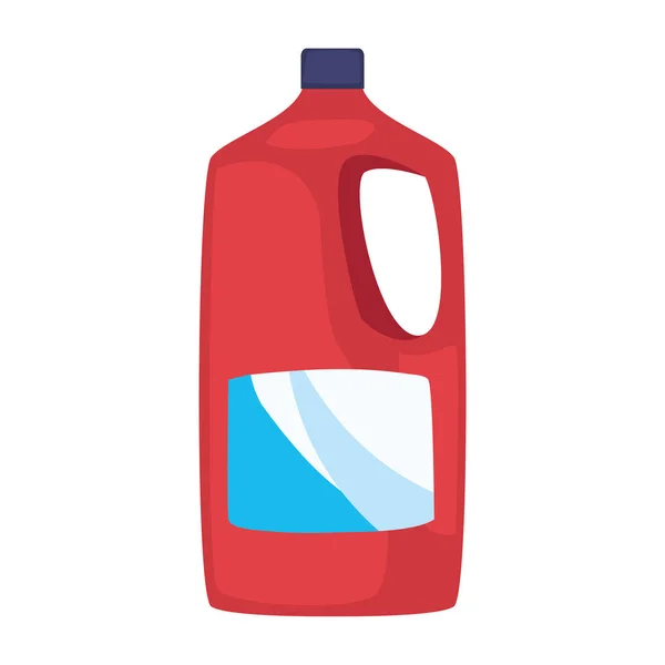 Detergente garrafa limpeza fornecimento no fundo branco — Vetor de Stock