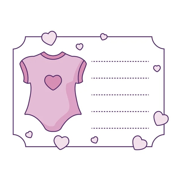 Kleidung Baby für Mädchen mit Karte — Stockvektor