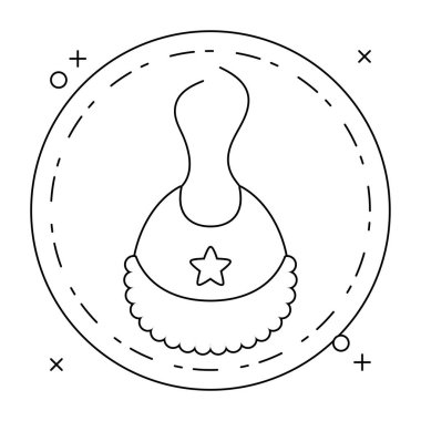 çerçeve dairesel bebek erkek ve yıldız için önlük