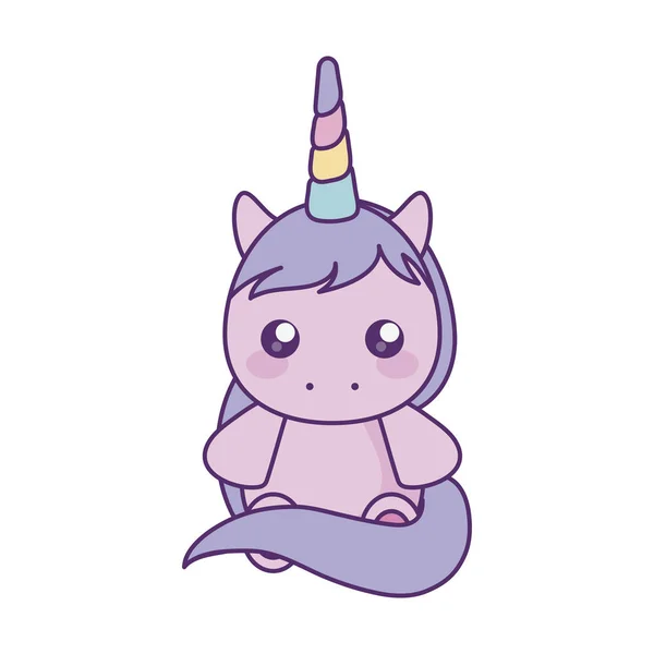 Sevimli küçük Unicorn bebek karakter — Stok Vektör