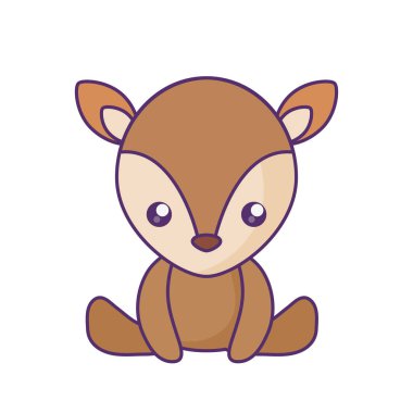 sevimli küçük Ren geyiği bebek karakter