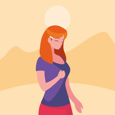 gülümseyen kadın karakter portre tasarımı