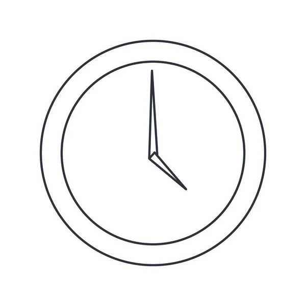 Reloj redondo sobre fondo blanco — Vector de stock