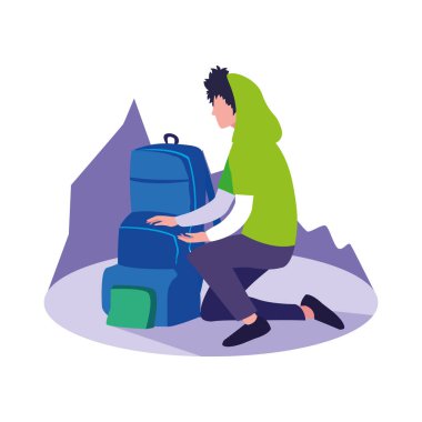 sırt çantası tatil ile gezgin adam