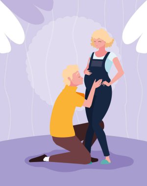 sevimli çift hamilelik avatar karakter