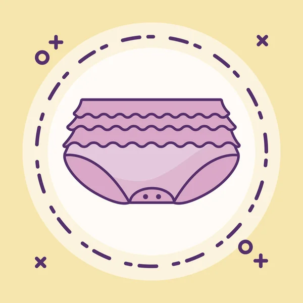 Baby diaper for girl in frame circular — Stock Vector