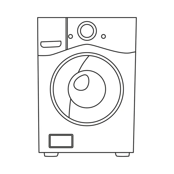 Máquina de lavar roupa de limpeza no fundo branco — Vetor de Stock