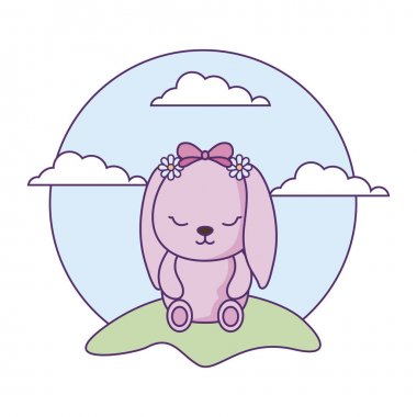 manzara sevimli küçük tavşan bebek