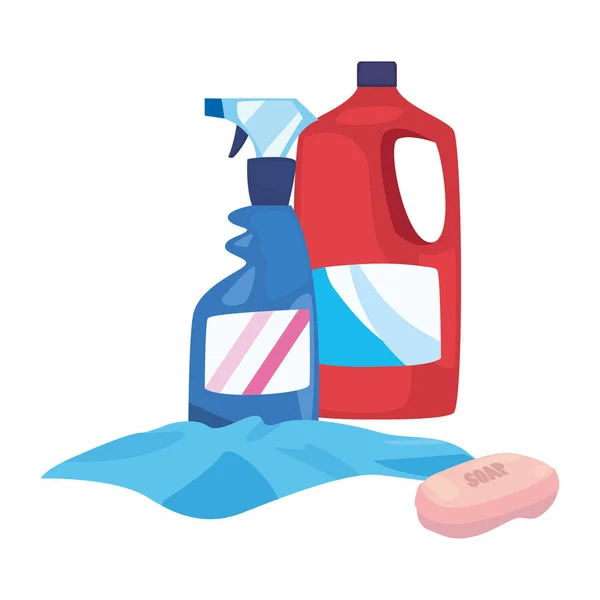 Cleaning products and supplies design — Stock Vector