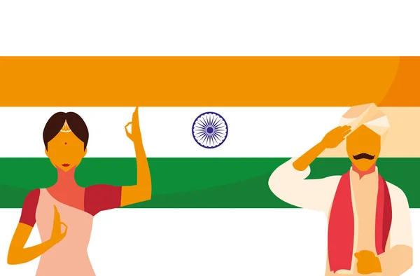 India Independence Day plat ontwerp — Stockvector