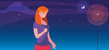 gece kadın portre karakteri