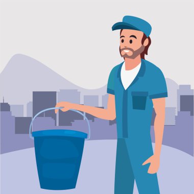 adam Temizleme kova vektör görselleştirme