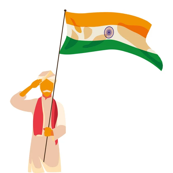 インド独立記念日フラットデザイン — ストックベクタ
