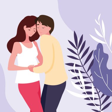 sevimli çift hamilelik avatar karakter