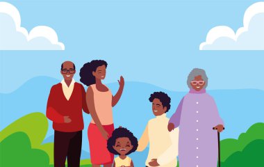 aile birlikte açık havada üyeleri