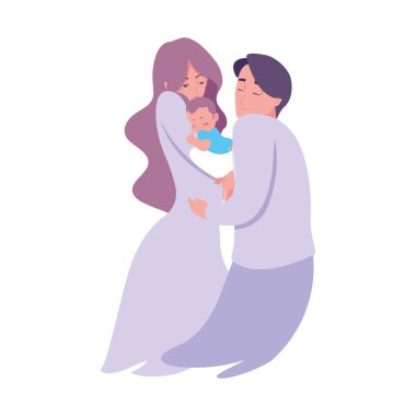 Anne ve baba onu yenidoğan taşıyan