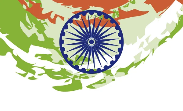 Шаблон флага патриотического индийца с чакрой Ашока — стоковый вектор