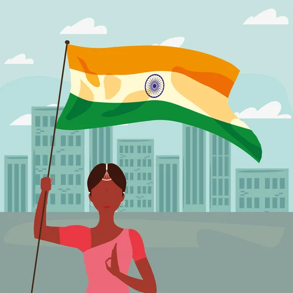 Индийский день независимости плоский дизайн — стоковый вектор