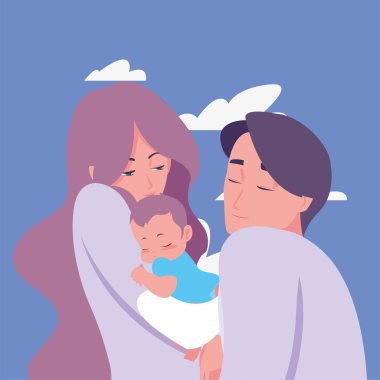 Anne ve baba onu yenidoğan taşıyan