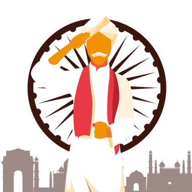 Hindistan Bağımsızlık gün düz tasarım