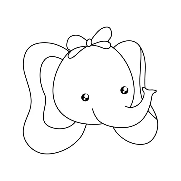 Tête de mignon petit éléphant bébé personnage — Image vectorielle