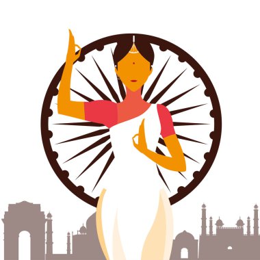 Hindistan Bağımsızlık gün düz tasarım