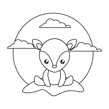 manzara sevimli küçük Ren geyiği bebek