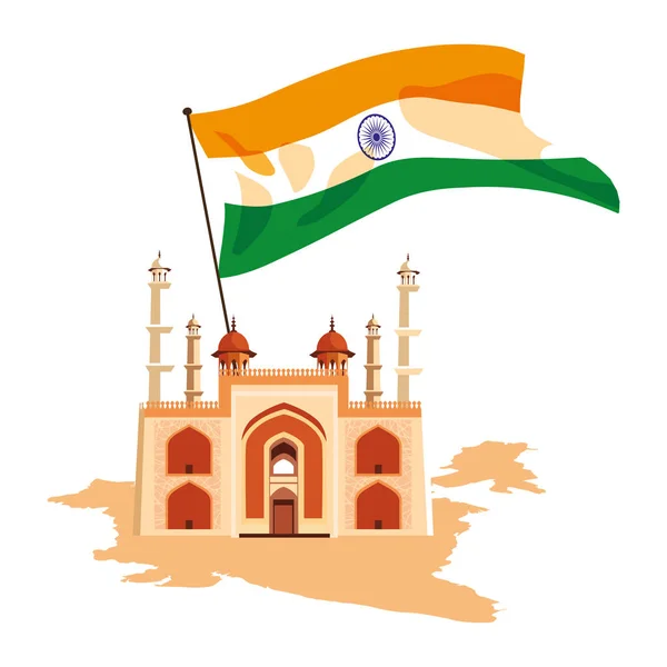 India independencia día plano diseño — Vector de stock