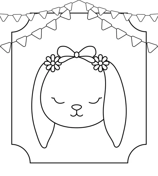 Roztomilý malý králíček s garlandami — Stockový vektor