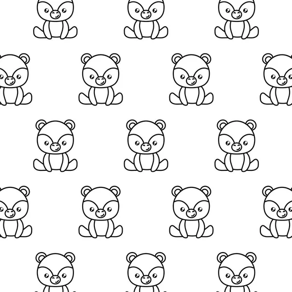 Pattern of cute littles bears baby — Stock Vector