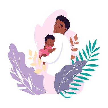 babası onun bebeği kollarına taşıyor.